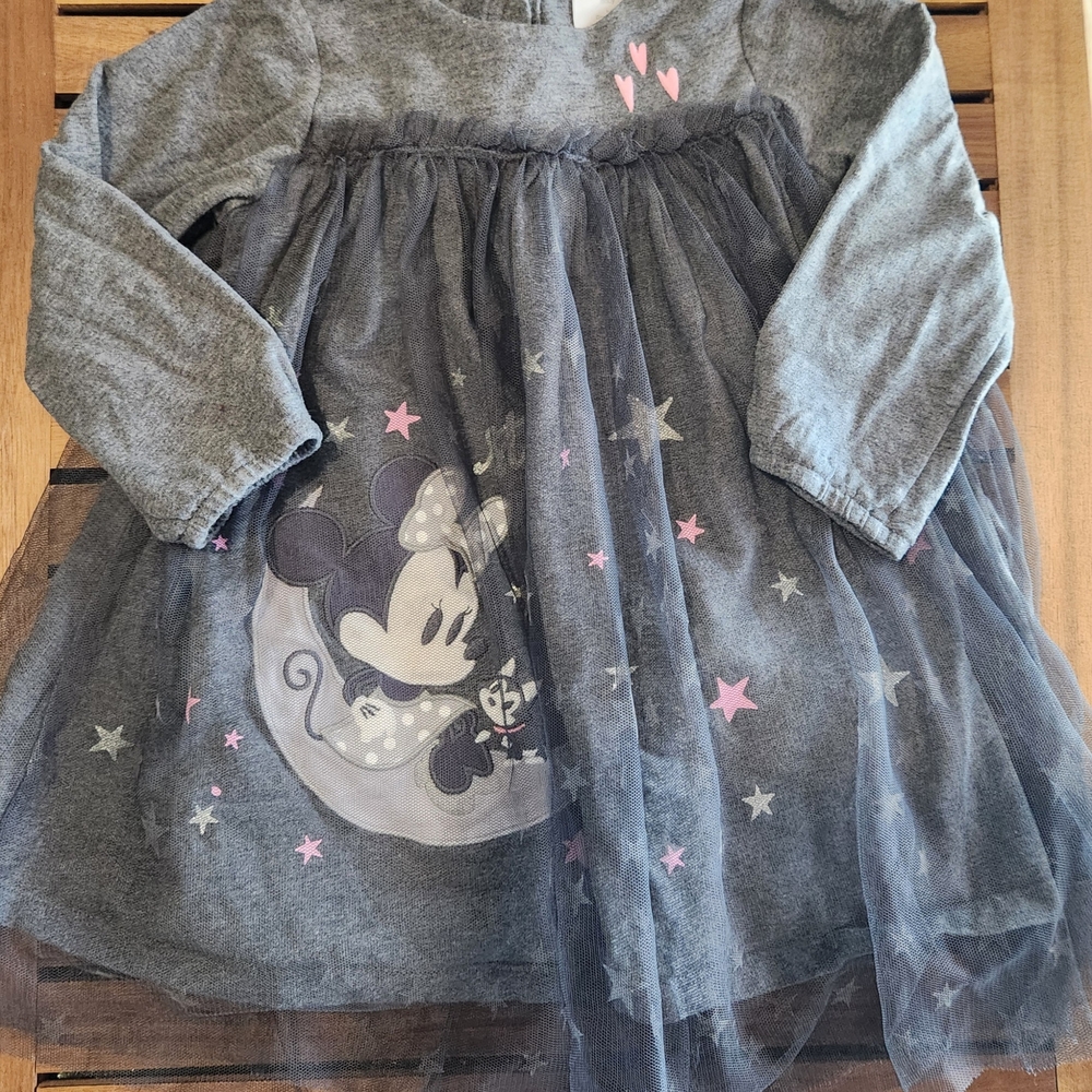 Disney Blue Long Sleeve Sundress with Crew Neck